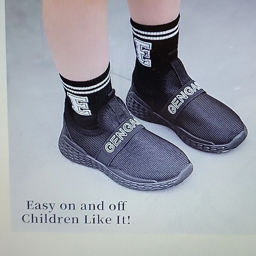 Gengasun gray toddler boys girls lightweight breathable mesh sport shoe…sz 8 NEW